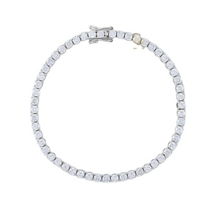 Nouveau Design Tendance 925 Argent Coupe Ronde Moissanite Diamant Tennis Chaîne Bracelet de l'Exportateur Indien et Fournisseur - Product Image 1