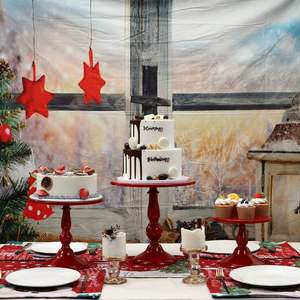 Ensemble de 3 supports à gâteaux dorés en métal porte-gâteau rond décoration de plateau de service pour mariage célébration fête anniversaire bébé douche - Product Image 4