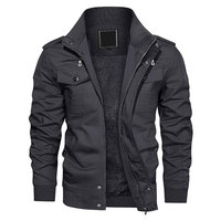 Blousons Bomber en Velours Côtelé pour Hommes – Automne/Hiver, Thermiques, Multi-poches, Col Montant, Motif Lettres, Style Moto, Tendance Urbaine