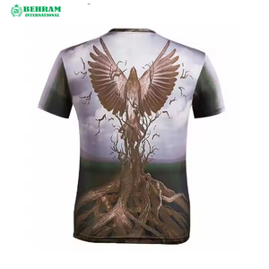 T-shirt personnalisé de haute qualité OEM, imprimé par sublimation, pour hommes, 100% coton, col rond, coupe régulière, respirant, orienté vers l'exportation, pas cher - Product Image 4