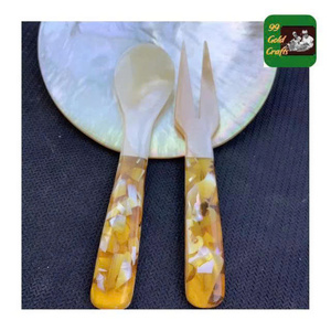 Cuchara de concha hecha a mano con mango de madreperla Cuchara de concha marina pulida con espejo de Vietnam para comedor y decoración - Product Image 1