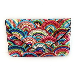 Custom Logo Embroidery Beaded Clutch Bag Manufacturer India Trendy Seed Beads Embroidered Clutch Purse for Wedding Bridesmaids - Product Image 5