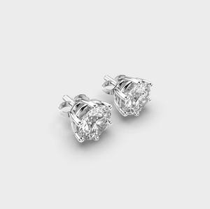 Boucles d'oreilles solitaires en diamant de laboratoire 2 carats taille brillant plaqué rhodium certifiées IGI en argent sterling massif pour fiançailles et mariage - Product Image 3