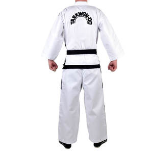 Uniforme de Taekwondo Personalizable de Alta Calidad para Hombre, de Poliéster/Algodón, Diseño de Logotipo Personalizado, Equipo de Artes Marciales Hecho a Medida - Product Image 3