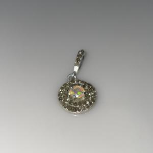 925 Sterling Silver Vintage Style Facettes Multi-Fire Gemstone Pendentif Diamant Naturel Opale Christian Religieux Motif À La Mode - Product Image 3
