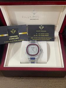 Alta calidad 22mm ancho de banda Micro pavimentado Zirconia cúbica lujo diamante Bling reloj helado brillante regalo para hombres mujeres alarma de cristal - Product Image 2