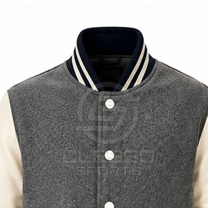 Wholesale <b>Men</b> Letterman <b>Jackets</b> Casual Outerwear With Personalized <b>Letter</b> Graphics Snap Front Contrast Sleeves - Product Image 4