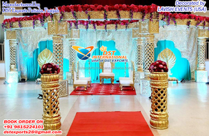 Cérémonie de mariage tamilien Grand FRP Mandap sud-indien décor de mariage fibre Lotus Mandap Srilankan lieu de mariage Vidhi Mandap UK - Product Image 3