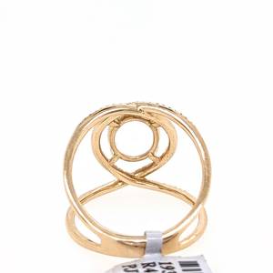 Bague croisée en argent sterling 925 plaqué or 14K 9x7mm sertissage ovale en pierre semi-montée avec composants de bijoux en CZ - Product Image 6