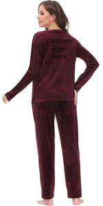 Venta al por mayor de chándales personalizados de terciopelo para mujer moda impermeable deporte de invierno sudor entrenamiento Jogging desgaste con logotipo impreso - Product Image 5