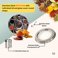 Boîte à épices Masala Dabba en acier inoxydable 12-en-1 avec couvercle transparent au prix d'usine
