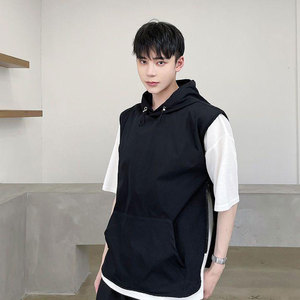 Vente en gros de sweats à capuche sans manches pour hommes, grande taille, 100% coton, poids lourd, logo personnalisé, OEM, fitness - Product Image 4