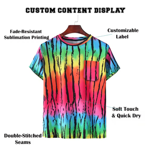 T-shirts à manches courtes pour hommes, personnalisables, en polyester/coton éponge, respirants, à séchage rapide, écologiques, col rond, vente chaude - Product Image 5