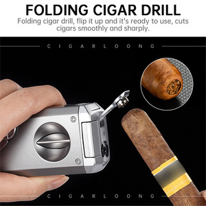 Được Xây Dựng Trong V Hình Dạng Dao Cigar Chủ Máy Bay Phản Lực Ngọn Lửa Butan Refillable <span class=keywords><strong>Torch</strong></span> Nhẹ Hơn Hút Thuốc Quà Tặng Cigar <span class=keywords><strong>Torch</strong></span> Nhẹ Hơn Với Máy Cắt - Product Image 4
