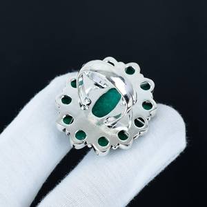 Bague en pierre précieuse d'aventurine verte et d'onyx vert, faite à la main, en argent sterling 925, bijoux en argent, pierre précieuse naturelle, cadeau d'anniversaire - Product Image 3
