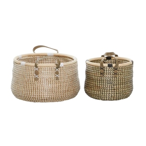Best Seller Eco-friendly Durable Wicker Seagrass Basket Clothes Hamper Garden & Kitchen Storage Bedding Bathroom Planters - Product Image 2
