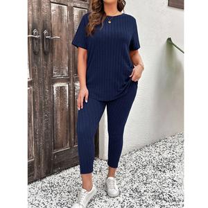 Ropa de otoño para mujer, camisetas ajustadas con cuello redondo, conjunto de pantalones cortos, ropa de dormir, prendas de vestir de Color sólido, botón de pijama 100% algodón de BD - Product Image 3