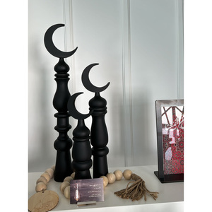Ornement de lune du Ramadan blanc fabriqué à la main belle décoration de croissant islamique pour le style de table de l'Aïd et la décoration de salon - Product Image 6