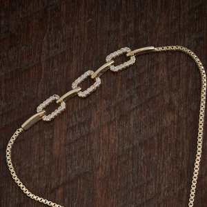 Zircon Charm <b>Bracelet</b> 176139 Geometric-shaped Trendy Religious Bangles Gift Made From Zinc Alloy Titanium Copper - Product Image 3