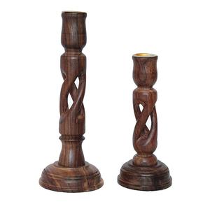 Bougeoir en bois de mangue dernier design pour la décoration de Noël et de mariage avec les tailles de 10 et 8 pouces - Product Image 1