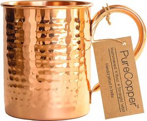 Ensemble de tasses en cuivre brun rouille martelé en cuivre antique avec verre à mesurer en cuivre - Product Image 5