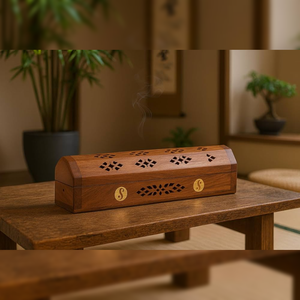 Natural Wooden Religious Incense Burner Holder with Smooth Finish Durable Design for <b>Home</b> Temple Office and Relaxation - Product Image 5