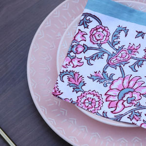 Eco-Friendly Soft Kitchen Napkins Assorted Block Print Square Pattern <b>Set</b> for Dining Wedding Bulk Packed Cocktail Napkins - Product Image 1