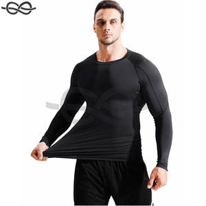 Camisas de compresión para hombre Camisetas de entrenamiento para correr Camiseta atlética de manga larga Color negro Camiseta de gimnasio ajustada Entrenamiento Fitness - Product Image 3