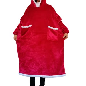 Sweat à capuche surdimensionné en flanelle longue pour femmes et hommes, sweat-shirt d'hiver, techniques de tissage matelassé, manches - Product Image 1