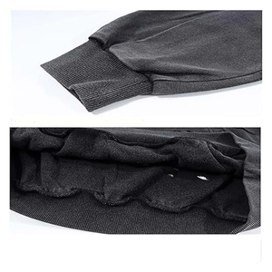 เสื้อฮู้ดดี้โอเวอร์ไซส์ผ้าฝ้ายฟลีซหนานุ่มสไตล์วินเทจปี 2025 สำหรับผู้ชาย พิมพ์ลายโลโก้ 3 มิติ แบบกำหนดเอง ย้อมสีพื้น สำหรับทั้งชายและหญิง - Product Image 5