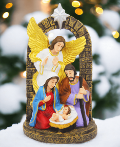 Clásico Pascua Poly resina Ángel Jesús Sagrada Familia estatua escena figuritas Navidad cuna Natividad conjunto a precios de fábrica al por mayor - Product Image 2