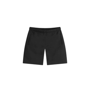 Pantalones cortos atléticos negros clásicos de cintura elástica con bolsillos laterales con cremallera Diseño minimalista y tela ligera para uso diario - Product Image 1