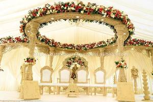 Mandap de Madera para Bodas Gujarati, Elegante Mandap de Boda con Temática Blanca, Decoración Tradicional India para Bodas en Estados Unidos - Product Image 3
