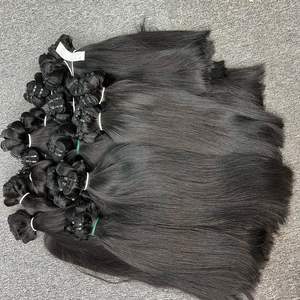 Vente en gros 100% cheveux humains trame droite naturelle de haute qualité grand stock trame de génie cheveux humains bruts vietnamiens teints - Product Image 3