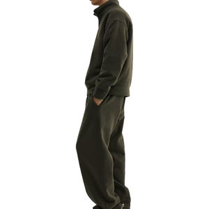 Nouvelle Arrivée Sweat-shirts en molleton uni pour homme, col montant zippé, coupe oversize, broderie 3D personnalisée, 100% coton - Product Image 6