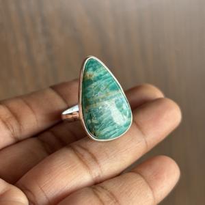 Anillos de Amazonita Natural Chapados en Plata de Ley 925 al por Mayor, Joyería Hecha a Mano, Última Moda en Tendencia - Product Image 2