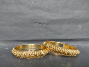 Indian Made <b>Bangles</b> with 22CT <b>Gold</b> Plated Round Shaped Trendy Designed <b>Bangles</b> <b>Set</b> for Women Fashionable Wear <b>Bangles</b> - Product Image 2