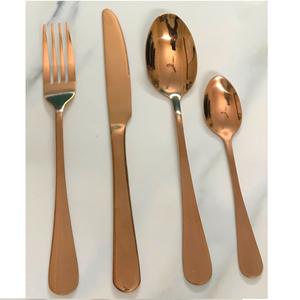 Juego de cubiertos de acero inoxidable de cuatro piezas en cubiertos estampados de PVD negro para cena y té para fiestas y servicio de comida - Product Image 5