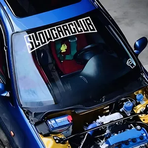 Calcomanía Reflectante con Logotipo Deportivo SLOW CAR CLUB, Letras JDM para Decoración de Parabrisas, Garantía de 1 Año - Product Image 2