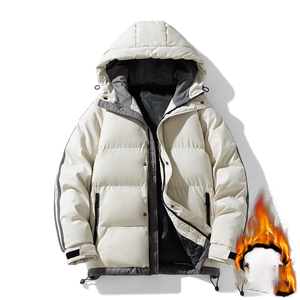 Veste d'hiver pour homme à capuche en coton rembourré décontractée pour l'extérieur avec logo personnalisé OEM - Product Image 4