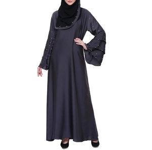 Abaya musulmán Hijab mujeres islámico modesto simple noche/Formal personalizado lentejuelas impreso largo de talla grande Abayas al por mayor - Product Image 4