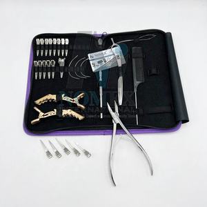 Kit d'outils d'extension de cheveux professionnels pince d'extension de forme plate en acier inoxydable pinces à cheveux pinces crocodiles rasoir de coupe de cheveux - Product Image 3