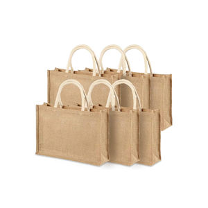Sacs fourre-tout en jute recyclé de haute qualité avec poignées en cuir élégantes Textiles en toile de jute Prix de gros disponible - Product Image 3