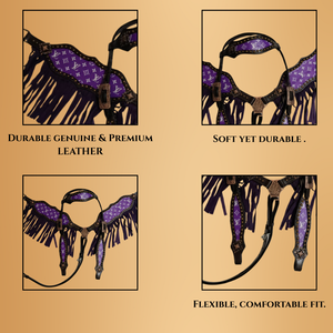 Elegancia en movimiento: coraza de caballo artesanal y juego de cabeza para un estilo | Soporte y rendimiento superior - Product Image 4