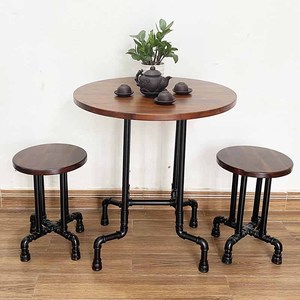 CBCF201 Luxury Melaleuca Wood Pipe Table and Chair <b>Set</b> Industrial-Modern Home & Hotel Furniture for Living Room & Apartment - Product Image 5