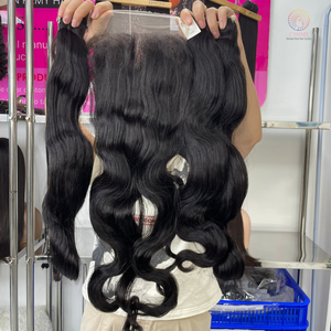 Paquets de cheveux humains Remy vierges vietnamiens noirs naturels 24/26/28 pouces Style personnalisé vague profonde lâche avec 3 paquets - Product Image 1