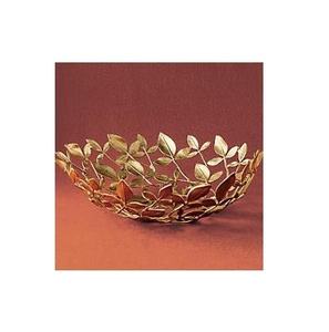 Frutal combinado de hojas de latón de alta calidad con tallo de flor de latón decorativo Tazón de tuerca de condimento de calidad superior - Product Image 1