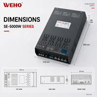 Alimentation à découpage de haute qualité SE-5000 5000W à courant et tension réglables 13.8V 14.6V 27.6V 29.2V 41.4V 43.8V 55.2V 58.4V