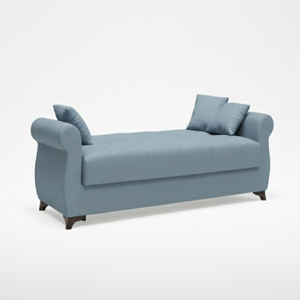 Sofá Cama Extensible Color Azul Cielo, Convertible, Superventas, Estructura Sólida, Tapicería de Tela, Diseño Acolchado Ecológico, 3 Plazas - Product Image 3