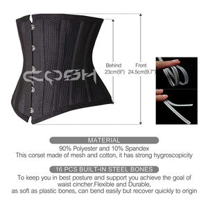 Ceinture Corset Amincissante Ajustée en Maille Noire Sous la Poitrine - Product Image 5